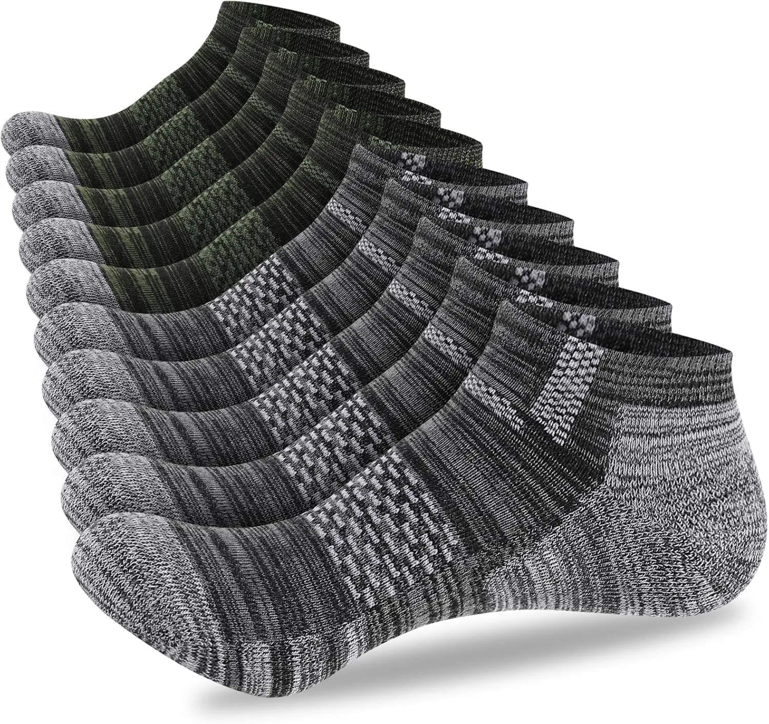 10 Paris Mens Ankle Socks Cushioned Breathable Ahletic Running Casual Low Cut Socks for Men(shoe size 6-11)