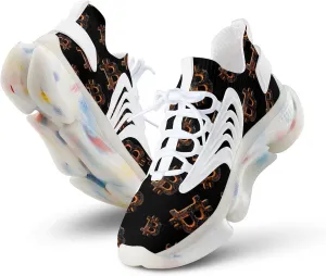 3D Bitcoin Logo Men's Running Shoes Lightweight Walking Shoe Breathable Sneaker