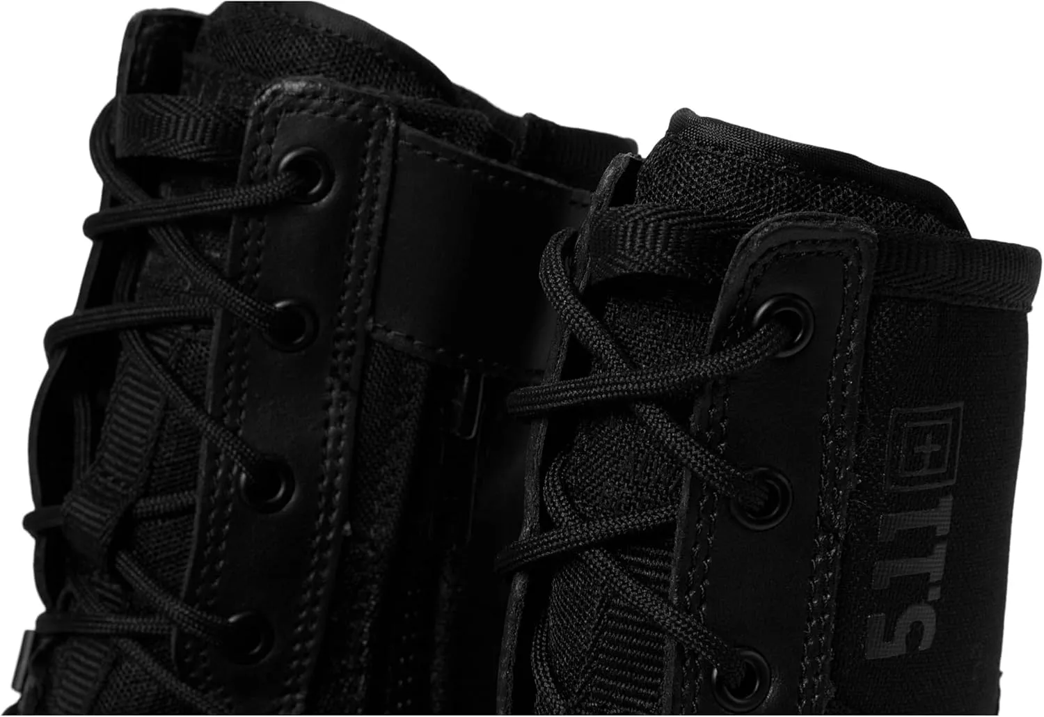 5.11 Tactical Men's A/T Boots, 8-Inch, Side Zipper, All Terrain Work Boot, Black, Style 12431ABR