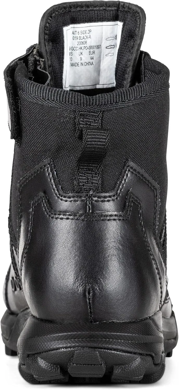 5.11 Tactical Men's Work Boots, 6-Inch, Side Zipper, All Terrain Boot, Black, Style 12439ABR