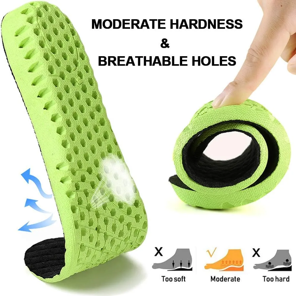 Ailaka Elastic Shock Absorbing Height Increasing Sports Shoe Insoles, Soft Breathable Honeycomb Orthotic Replacement Inserts for Men & Women