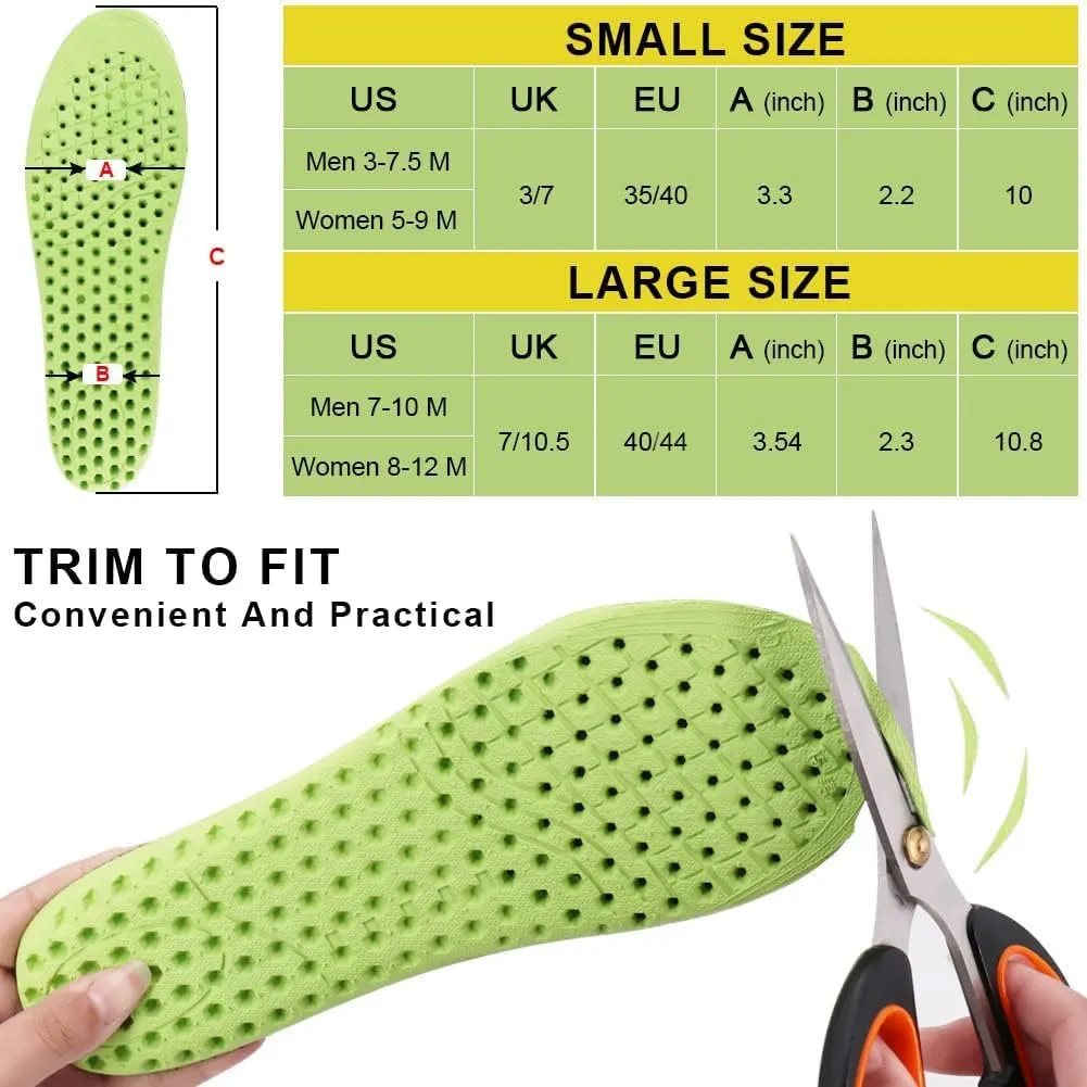 Ailaka Elastic Shock Absorbing Height Increasing Sports Shoe Insoles, Soft Breathable Honeycomb Orthotic Replacement Inserts for Men & Women