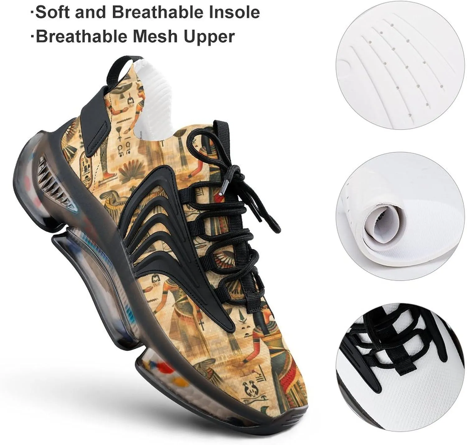 Ancient Egypt Men's Running Shoes Lightweight Walking Shoe Breathable Sneaker