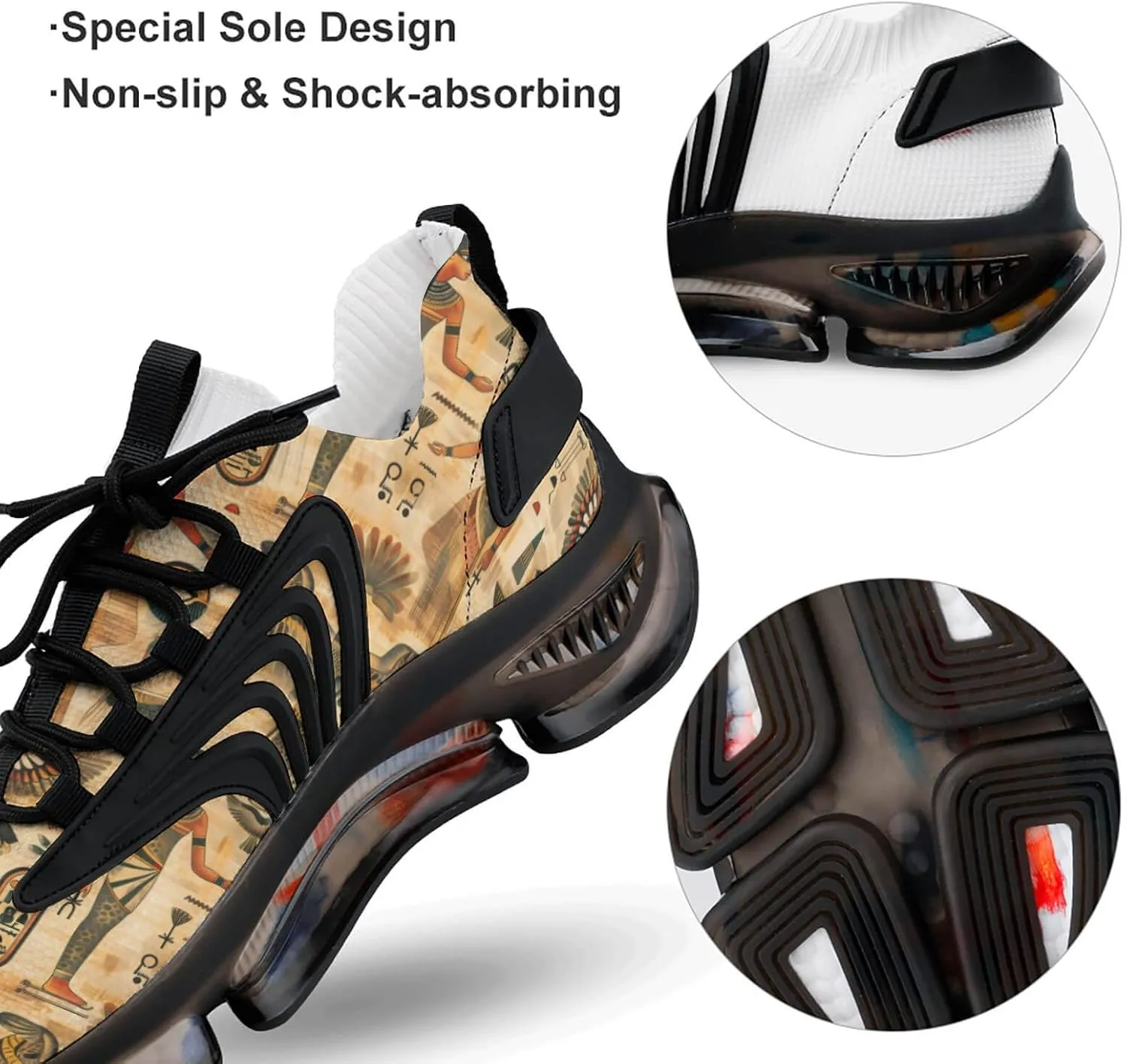 Ancient Egypt Men's Running Shoes Lightweight Walking Shoe Breathable Sneaker