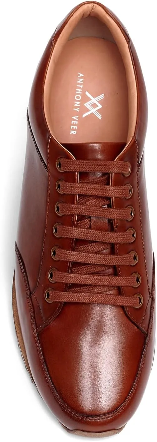Anthony Veer Barack Court Sneakers for Men | Calfskin Leather Upper | Cushioned Ortholite Footbed & Rubber Outsole