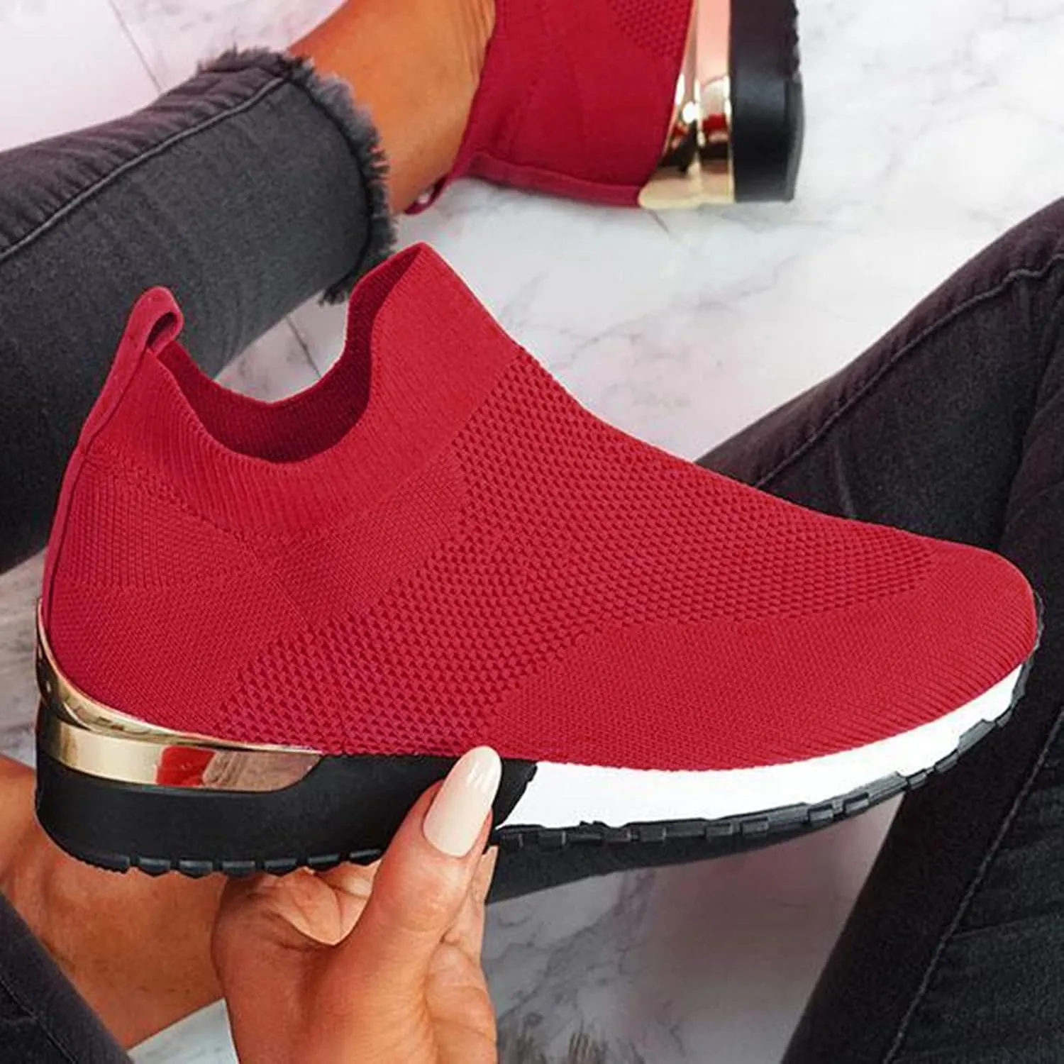 Arch Support Dress Shoes for Women Plantar Fasciitis Slip On Walking Shoes for Women Wide Women Slip On Shoes Casual Mule Chunky Platform High Sneakers for Women Zapatos De Ejercicios para Mujer Gym