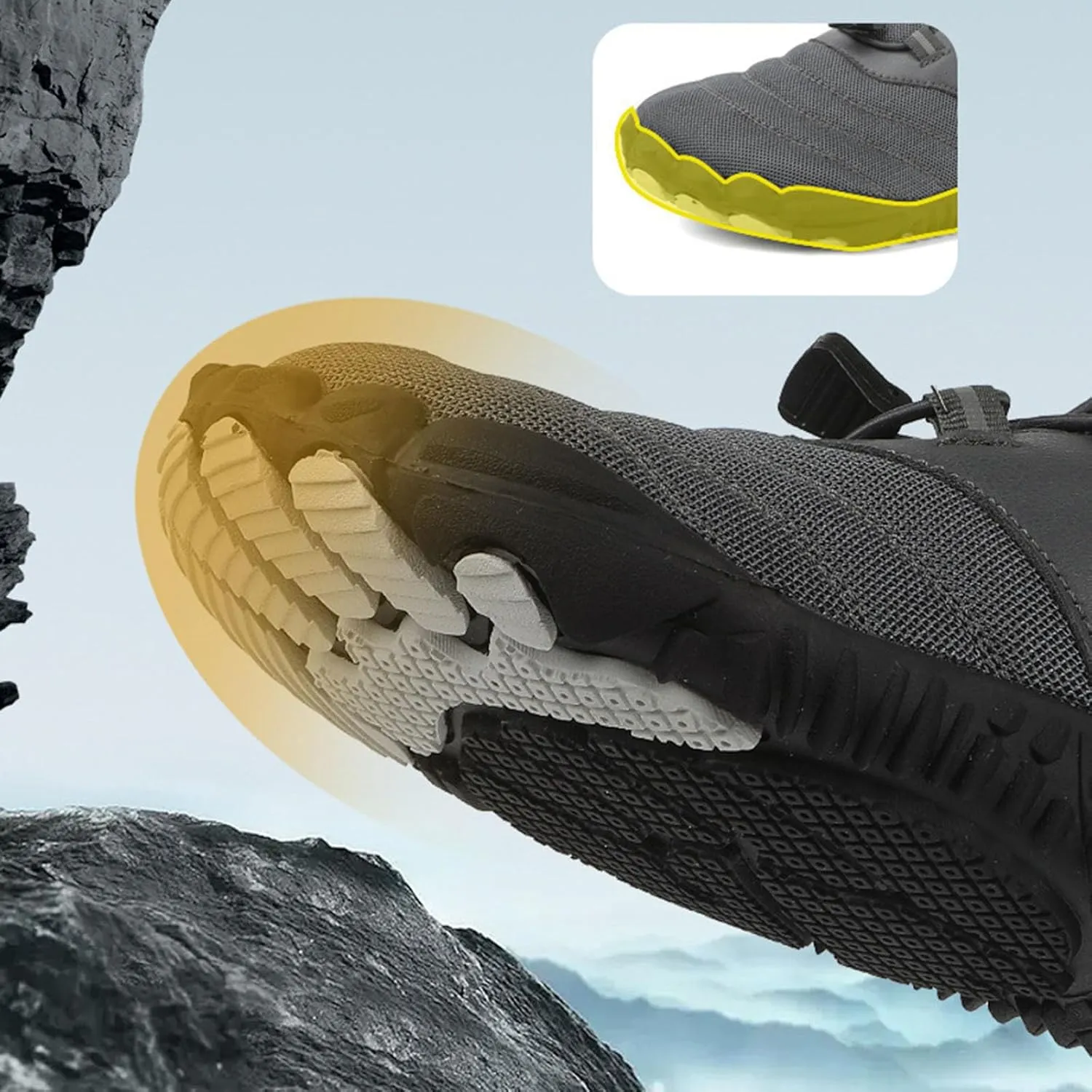 Arch Support Non Slip Minimalist Shoes for Men Breathable Mesh Fashion Sneaker Men's Breathable Barefoot Shoes