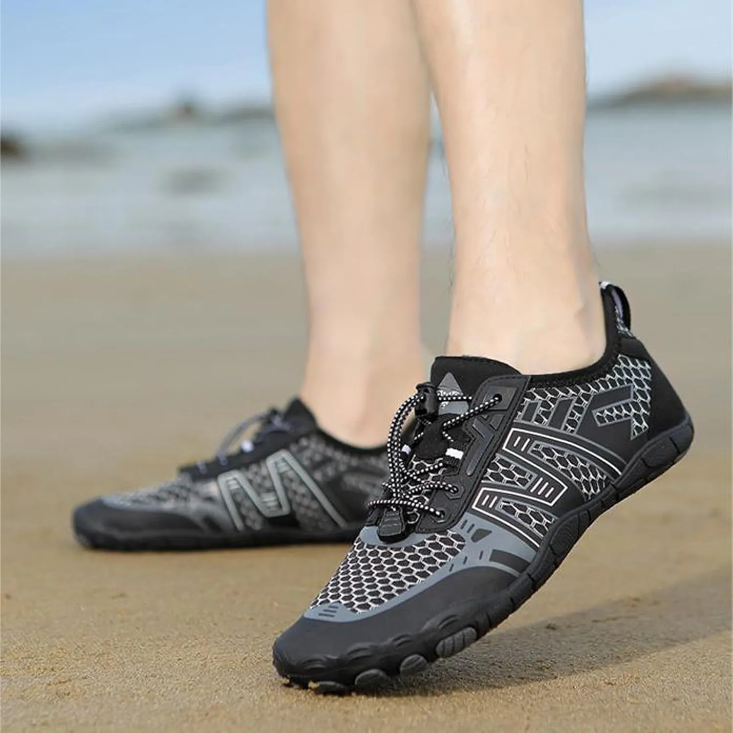 Arch Support Non Slip Minimalist Shoes for Men Casual Sneaker Mesh Breathable Walking Shoe Memory Foam Sneaker