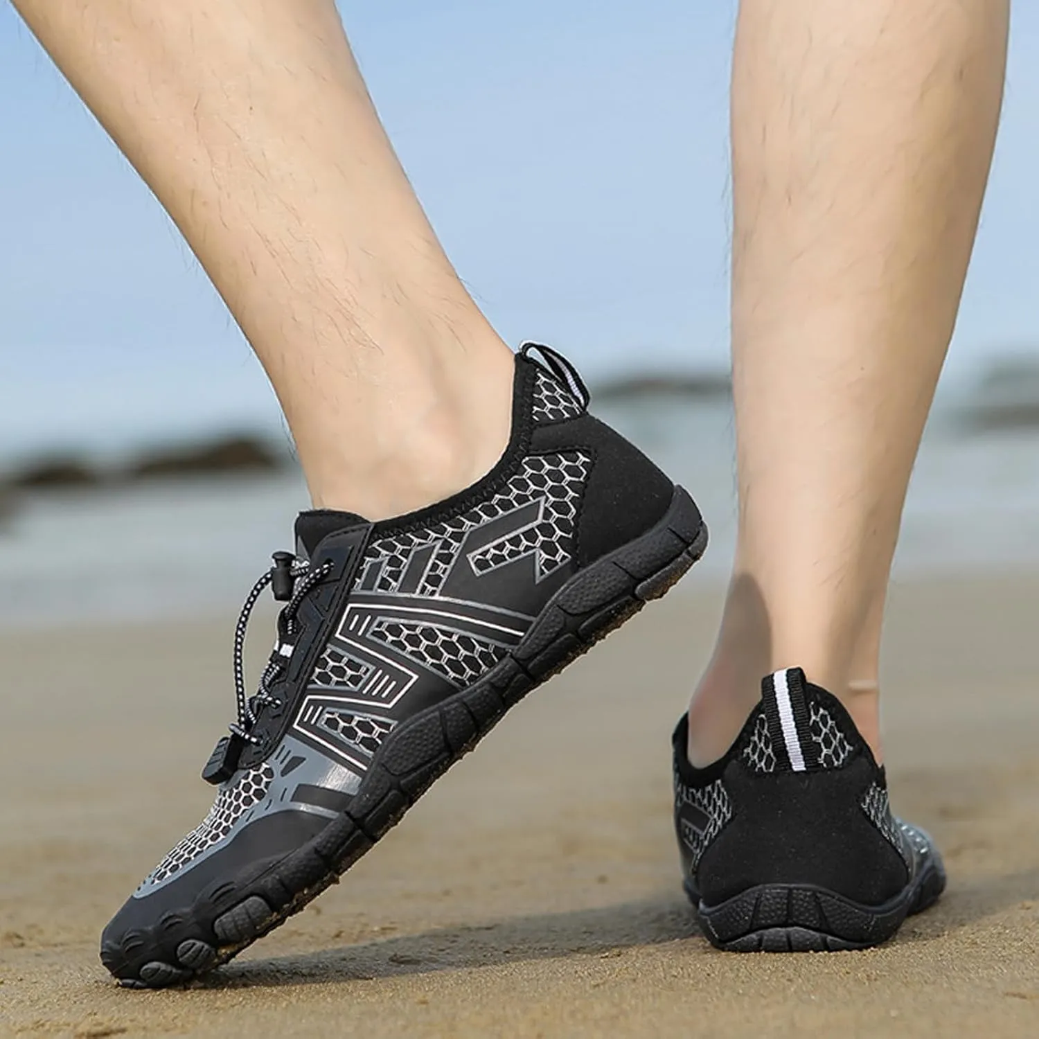 Arch Support Non Slip Minimalist Shoes for Men Casual Sneaker Mesh Breathable Walking Shoe Memory Foam Sneaker