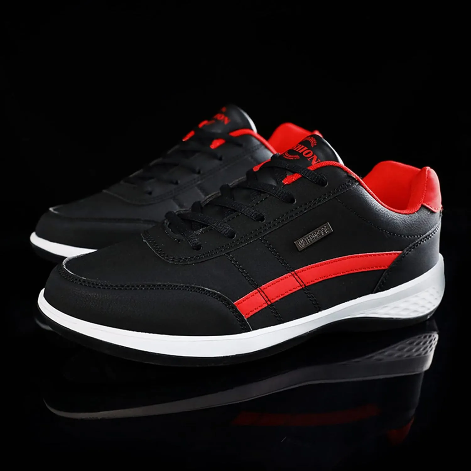 Arch Support Sports Shoes for Men Round Toe Breathable Running Shoes Fashion Lace Up Athletic Sneaker for Men