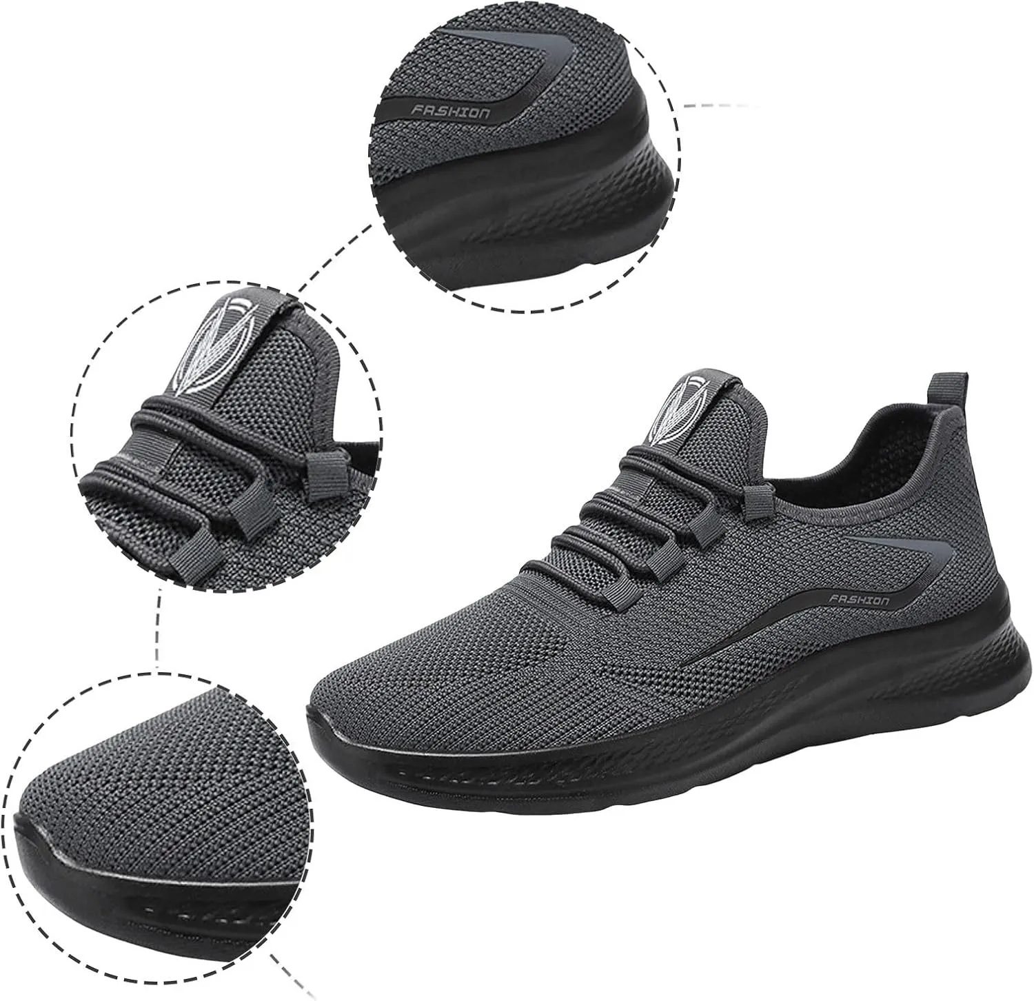 Arch Support Walking Shoes for Men Casual Sneaker Mesh Breathable Walking Shoe Convenient Elderly Slip on Shoes