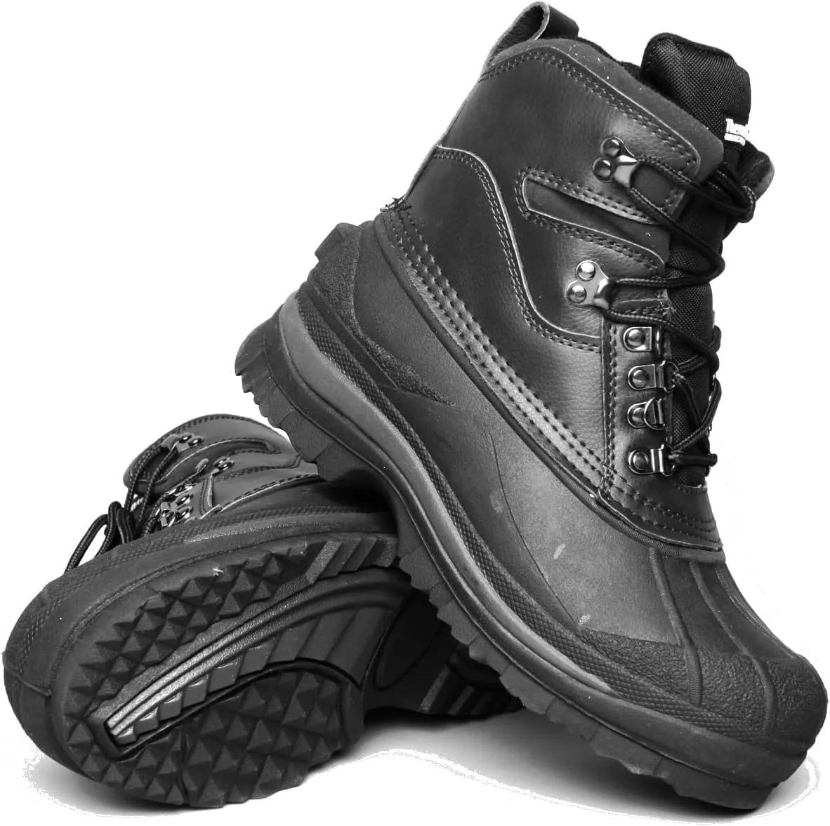 Army Universe Men's Black Winter Snow Boots Waterproof Non-Slip Insulated Outdoor Ski Classic, Non-Slip Rubber Outsole, Cushioned Insoles, Mid-Calf Height Hiking Boots