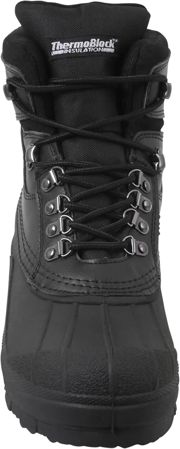 Army Universe Men's Black Winter Snow Boots Waterproof Non-Slip Insulated Outdoor Ski Classic, Non-Slip Rubber Outsole, Cushioned Insoles, Mid-Calf Height Hiking Boots