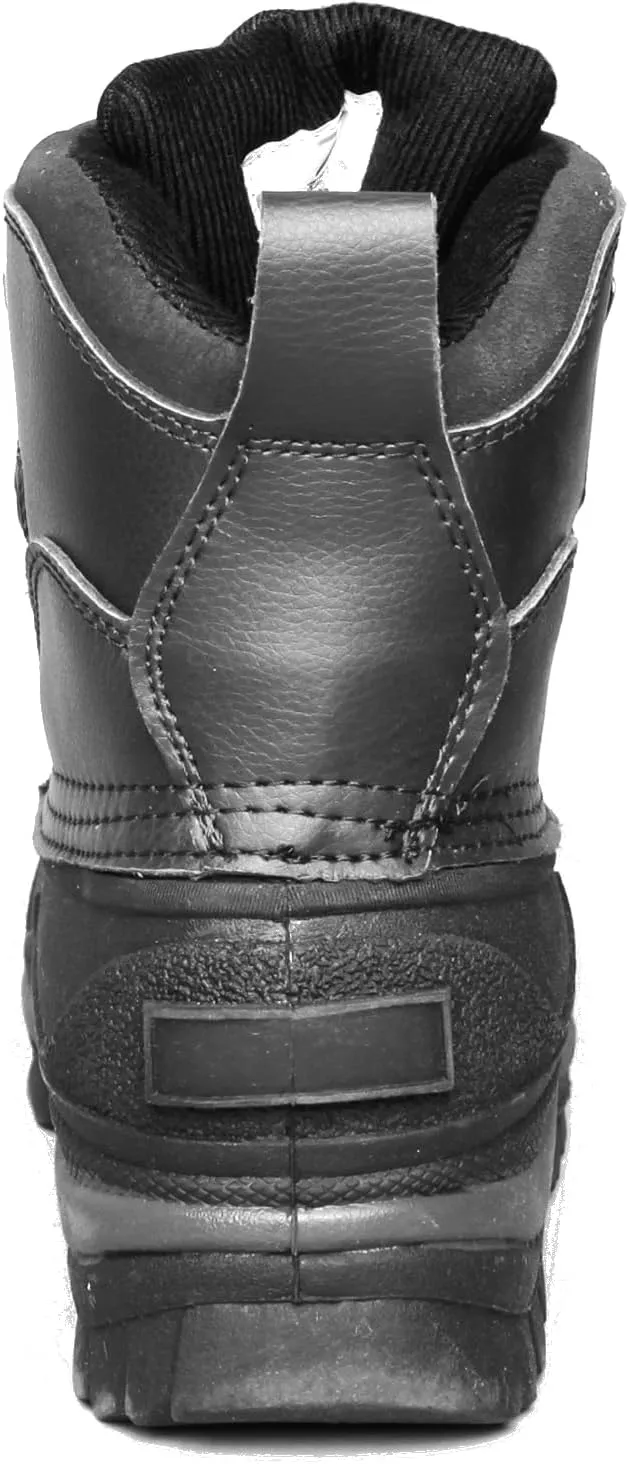 Army Universe Men's Black Winter Snow Boots Waterproof Non-Slip Insulated Outdoor Ski Classic, Non-Slip Rubber Outsole, Cushioned Insoles, Mid-Calf Height Hiking Boots