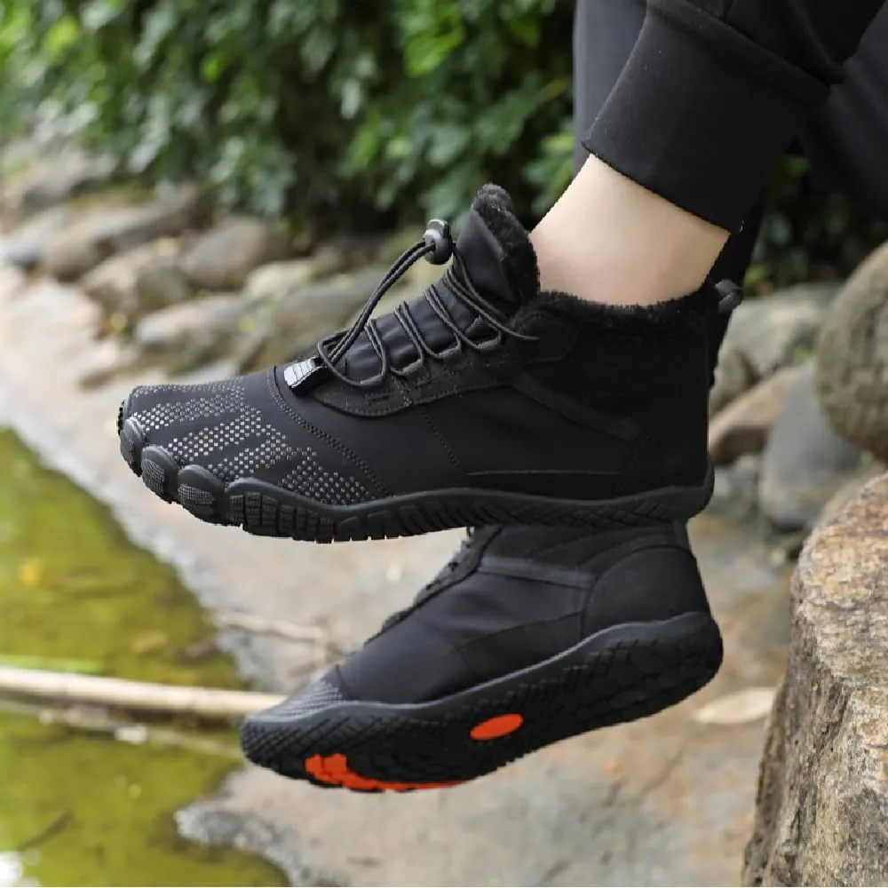 Asifn Mens Hiking Barefoot Boots Winter Outdoor Snow Shoes Casual Warm Cotton Shoes Non-slip Minimalist Sneakers