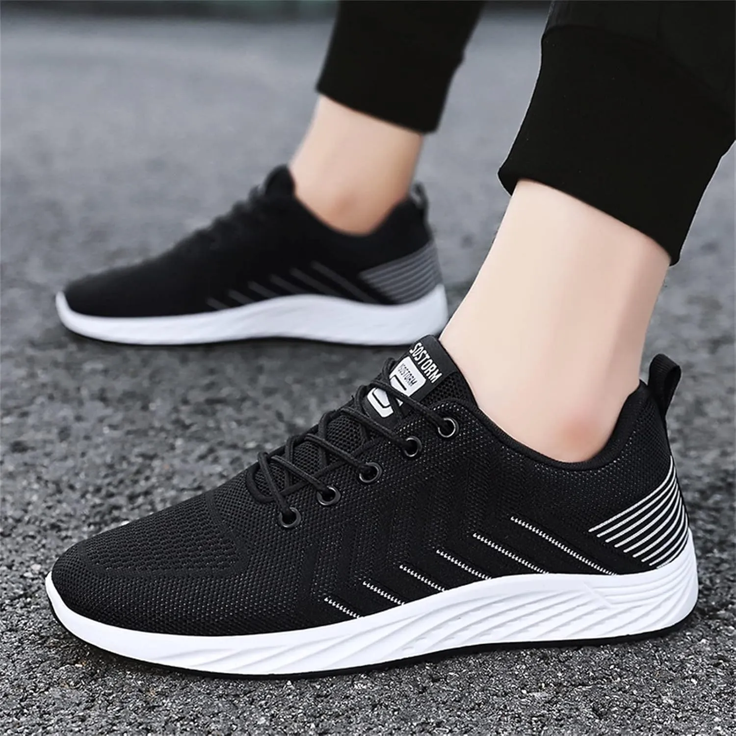 Athletic Fashion Sneakers for Men Comfortable Breathable Stretch Canvas Slip on Sneaker Lightweight Hiking Shoes