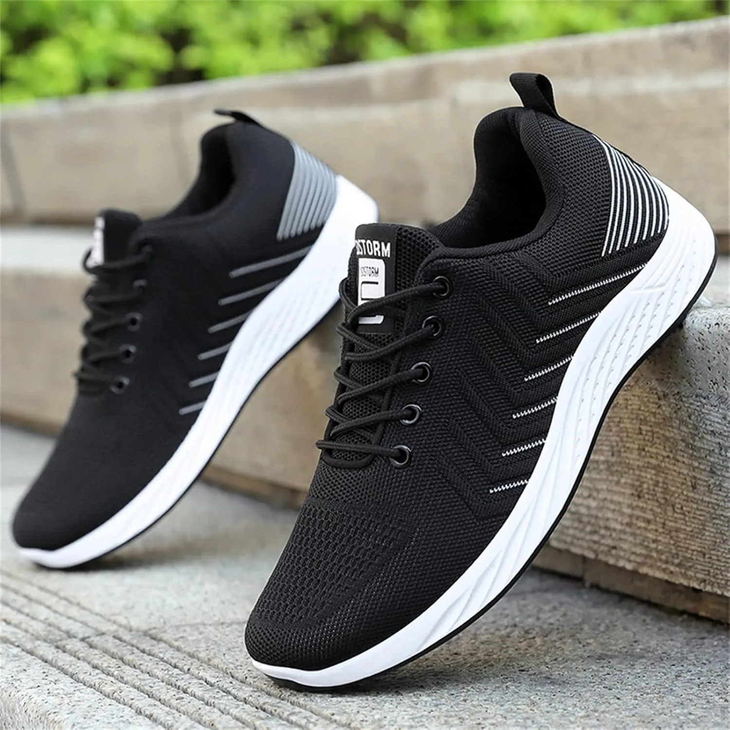 Athletic Fashion Sneakers for Men Comfortable Breathable Stretch Canvas Slip on Sneaker Lightweight Hiking Shoes