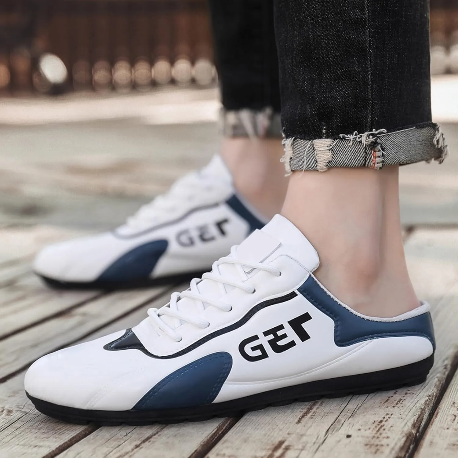 Athletic Fashion Sneakers for Men Lightweight Breathable Slip On Running Shoe Outdoor Non Slip Jogging Sneakers