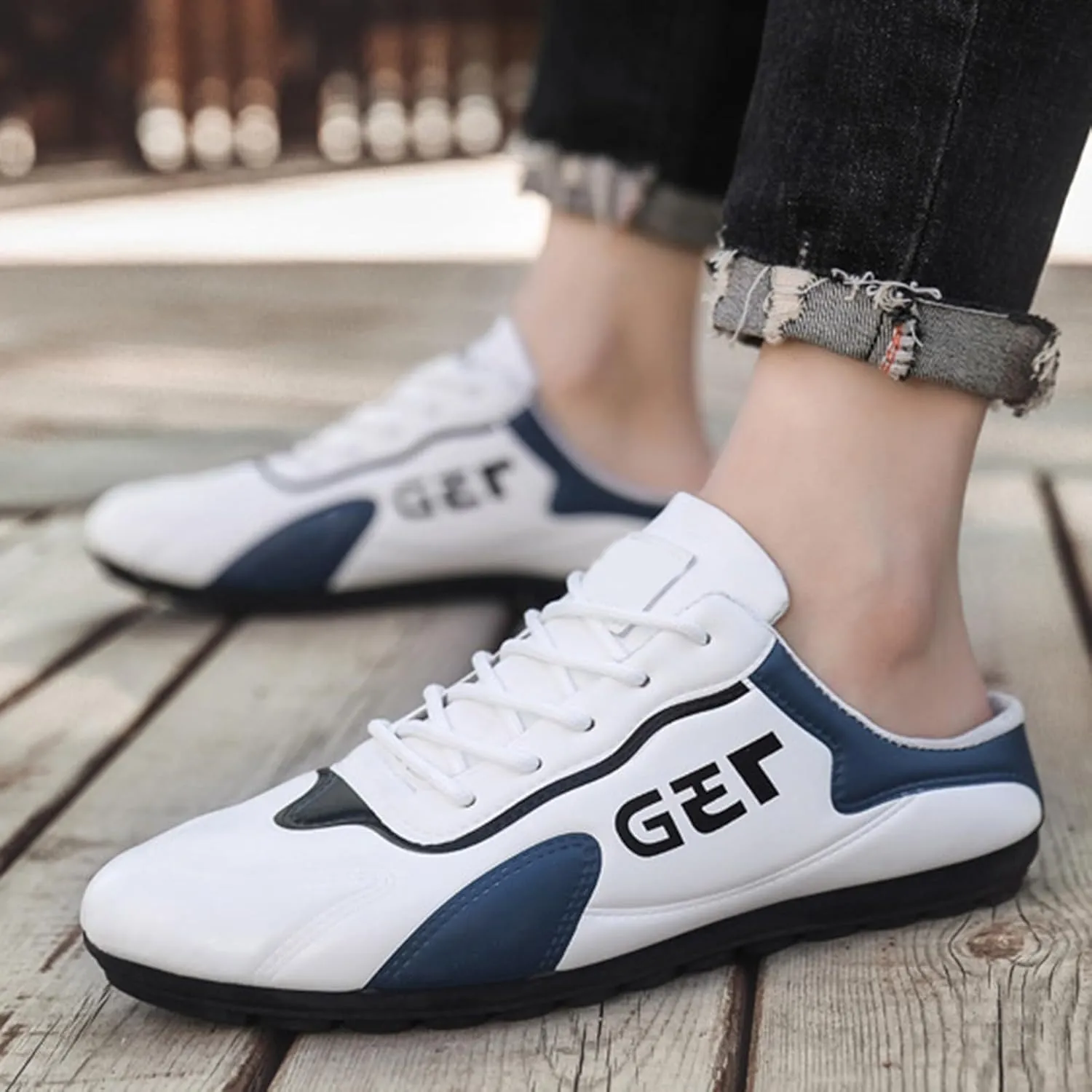 Athletic Fashion Sneakers for Men Lightweight Breathable Slip On Running Shoe Outdoor Non Slip Jogging Sneakers