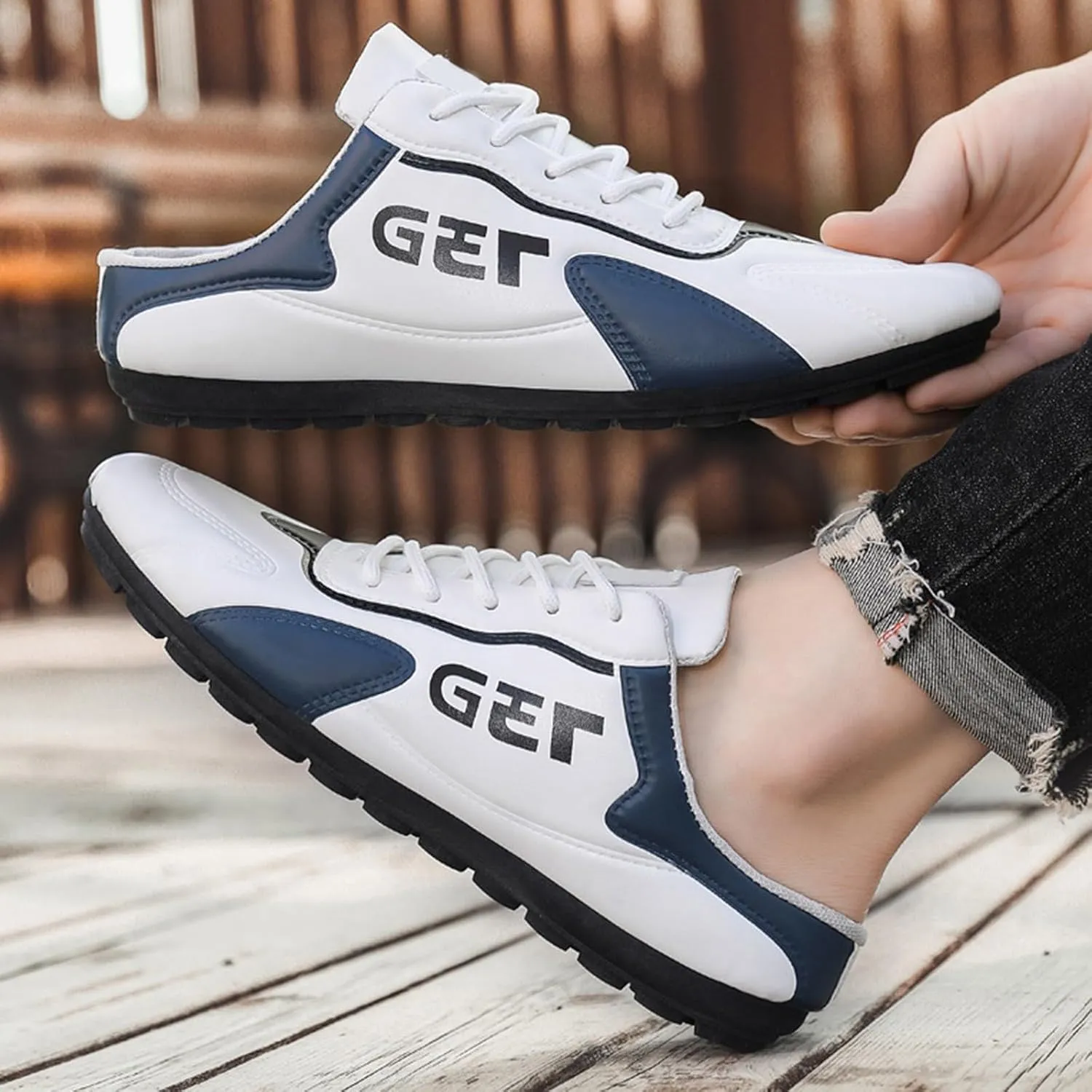 Athletic Fashion Sneakers for Men Lightweight Breathable Slip On Running Shoe Outdoor Non Slip Jogging Sneakers