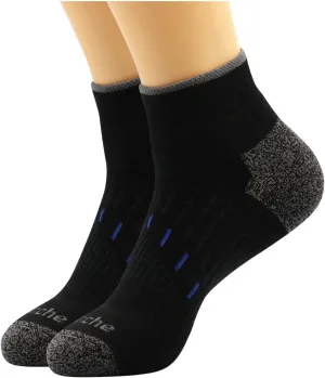 Avalanche Men's Quick Drying Merino Wool Blend Low Cut Socks With Arch Support 2-Pack