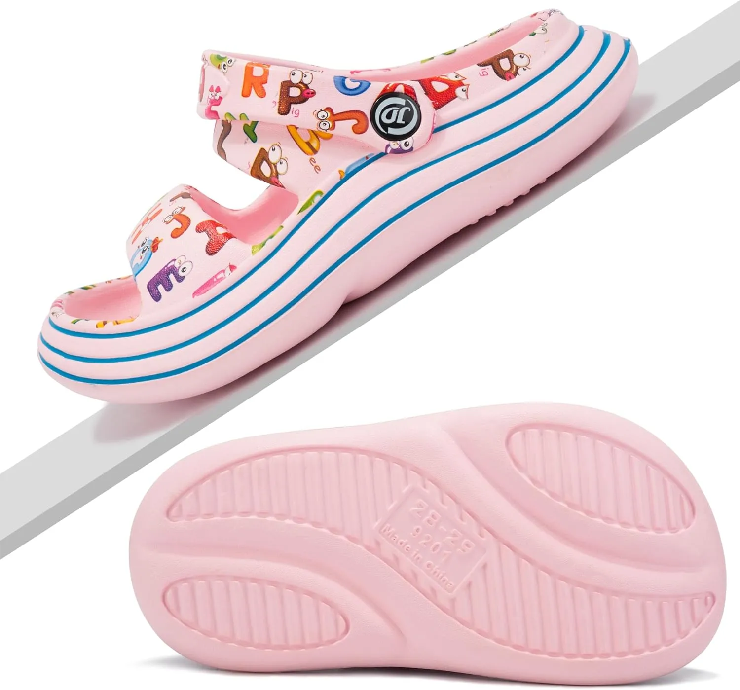 Axcone Kid's Boys Girls Comfort Clogs Slippers Cartoon Garden Shoes Breathable Non-Slip Beach Pool Sandal All-Terrain Parallel Bars Cloud Slippers（Toddler/Little Kids/Big Kids）