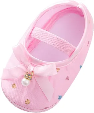 Baby Walking Shoes, Infant Baby Boys Girls Soft Sole Shoes Hanging Pearl Cute Bow Princess Shoes 0-9 Months