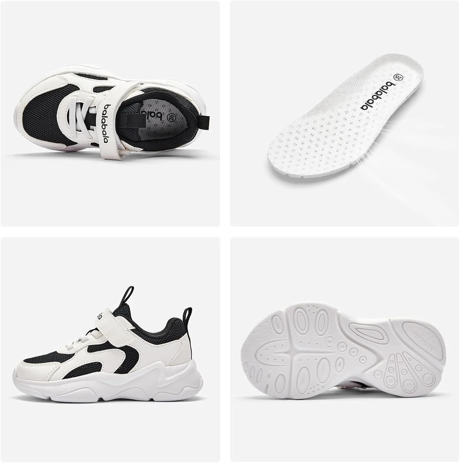 Balabala Kids Boys Girls Sneakers Breathable Athletic Sport Running Walking Tennis Shoes