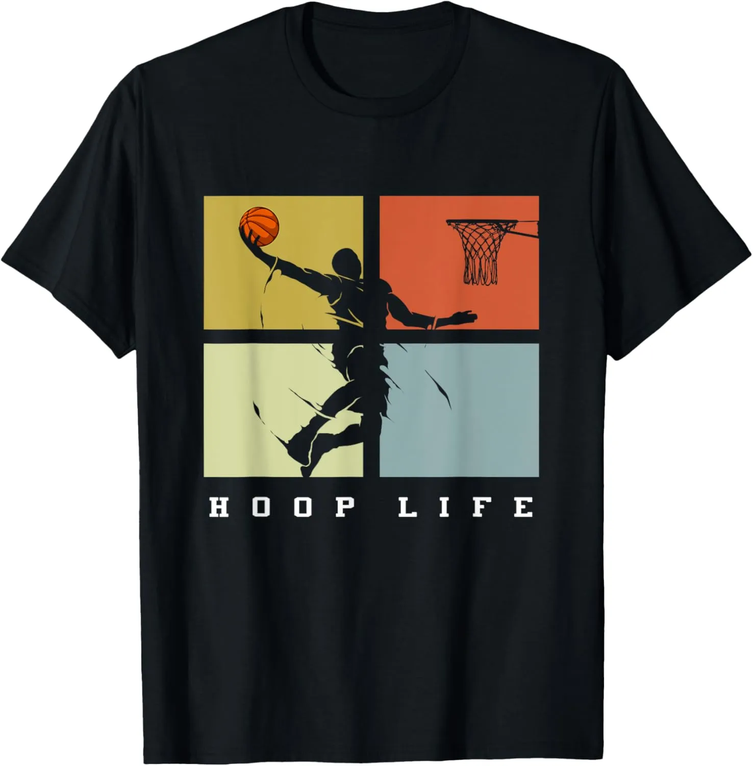 Basketball Hoop Life Player Retro Gift Men Boys Youth T-Shirt