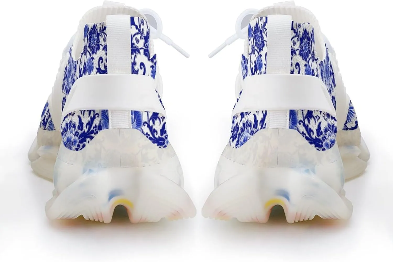 Blue and White Porcelain Men's Running Shoes Lightweight Walking Shoe Breathable Sneaker