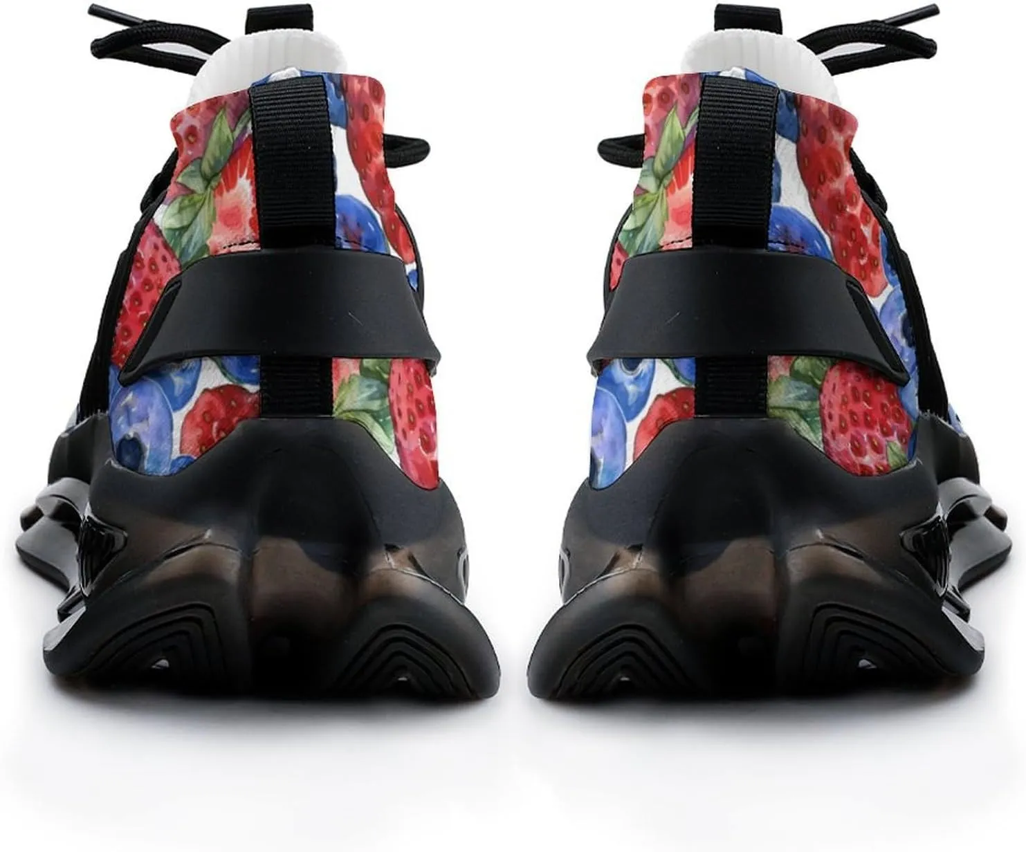 Blueberry and Red Stawberry Men's Running Shoes Lightweight Walking Shoe Breathable Sneaker