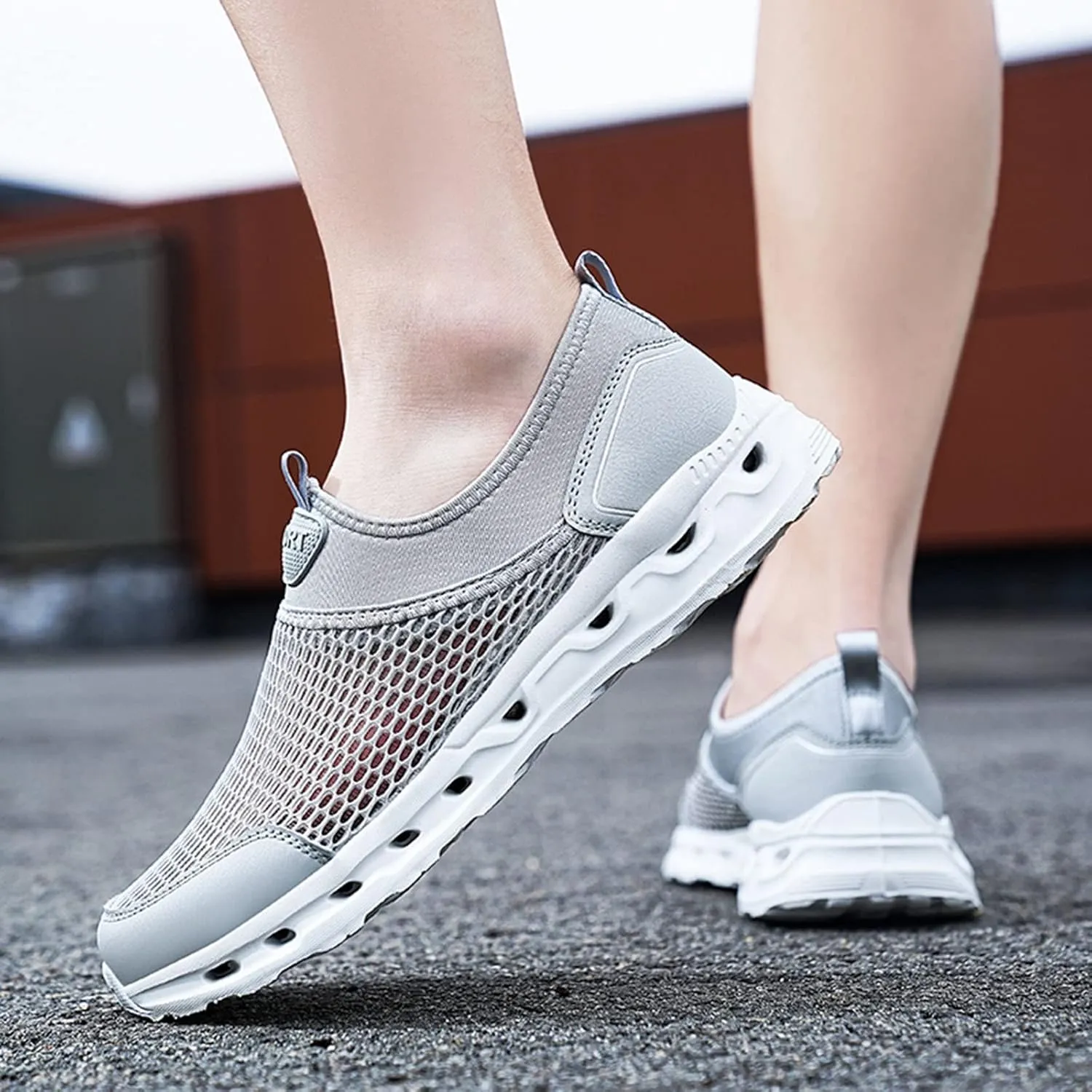 Breathable Diabetic Shoes for Men Lightweight Breathable Slip on Running Shoe Lightweight Elderly Slip on Shoes