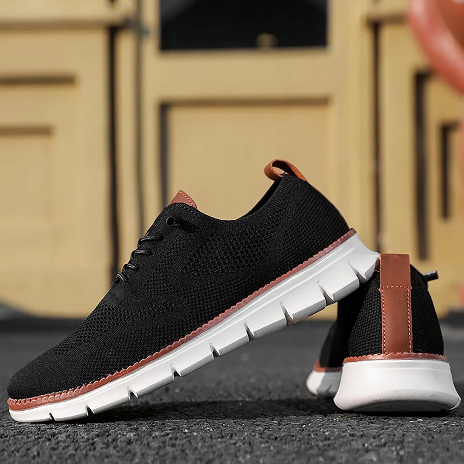 Breathable Men Running Shoes Fashion Mesh Breathable Lace up Casual Summer Comfortable Outdoor Walking Running Sneakers for Men