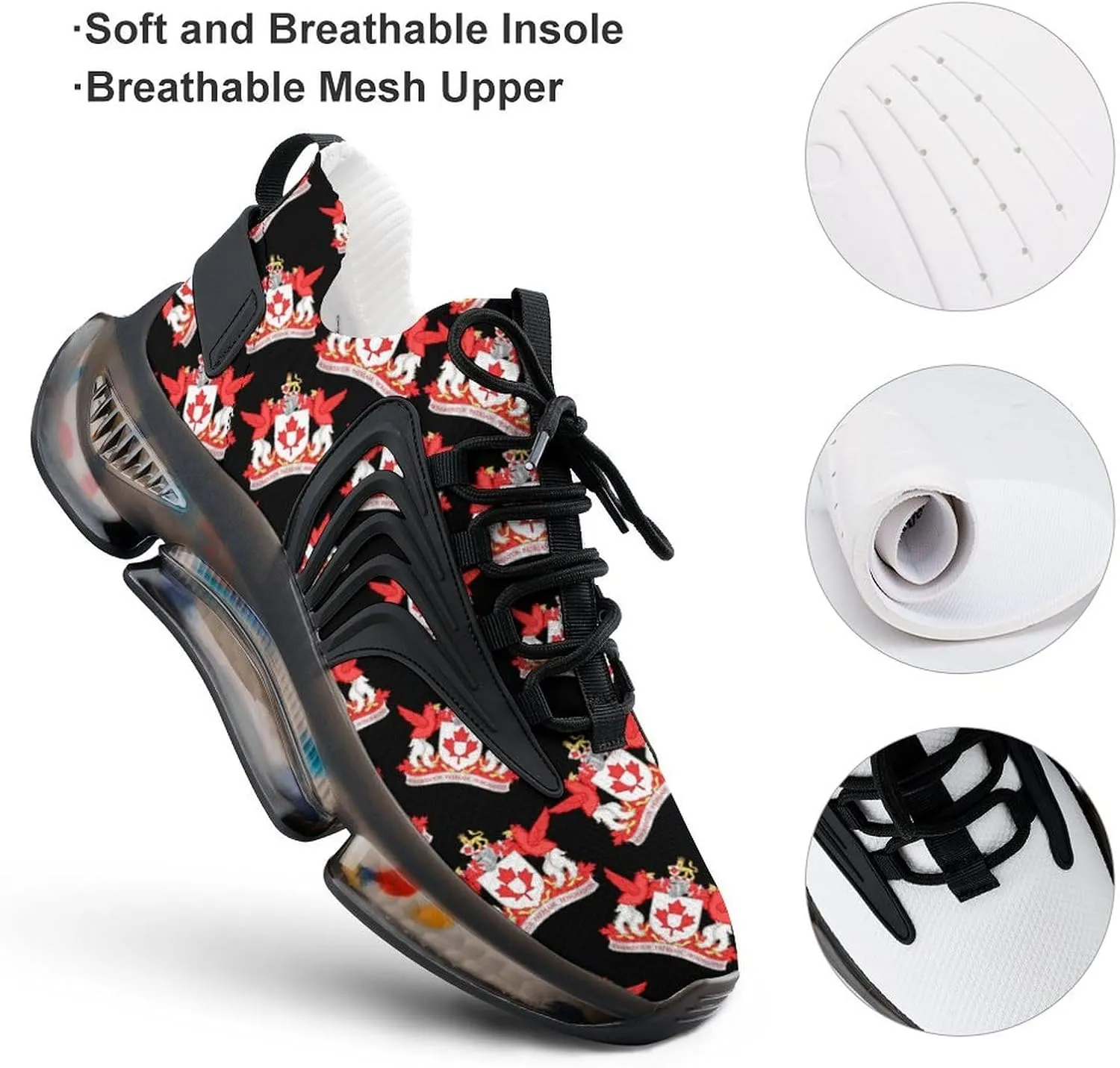 Canadian Heraldi Coat of Arms Men's Running Shoes Lightweight Walking Shoe Breathable Sneaker