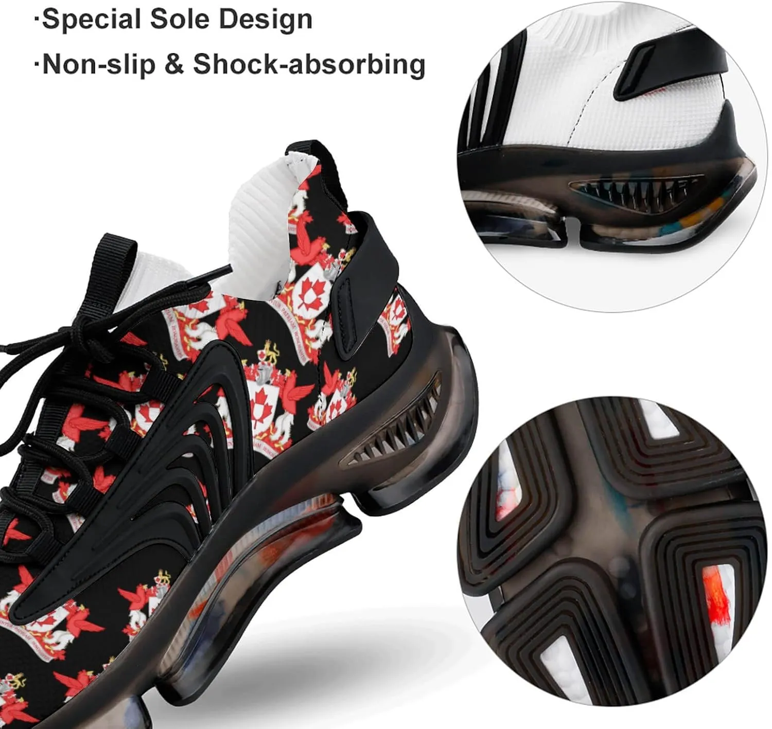 Canadian Heraldi Coat of Arms Men's Running Shoes Lightweight Walking Shoe Breathable Sneaker