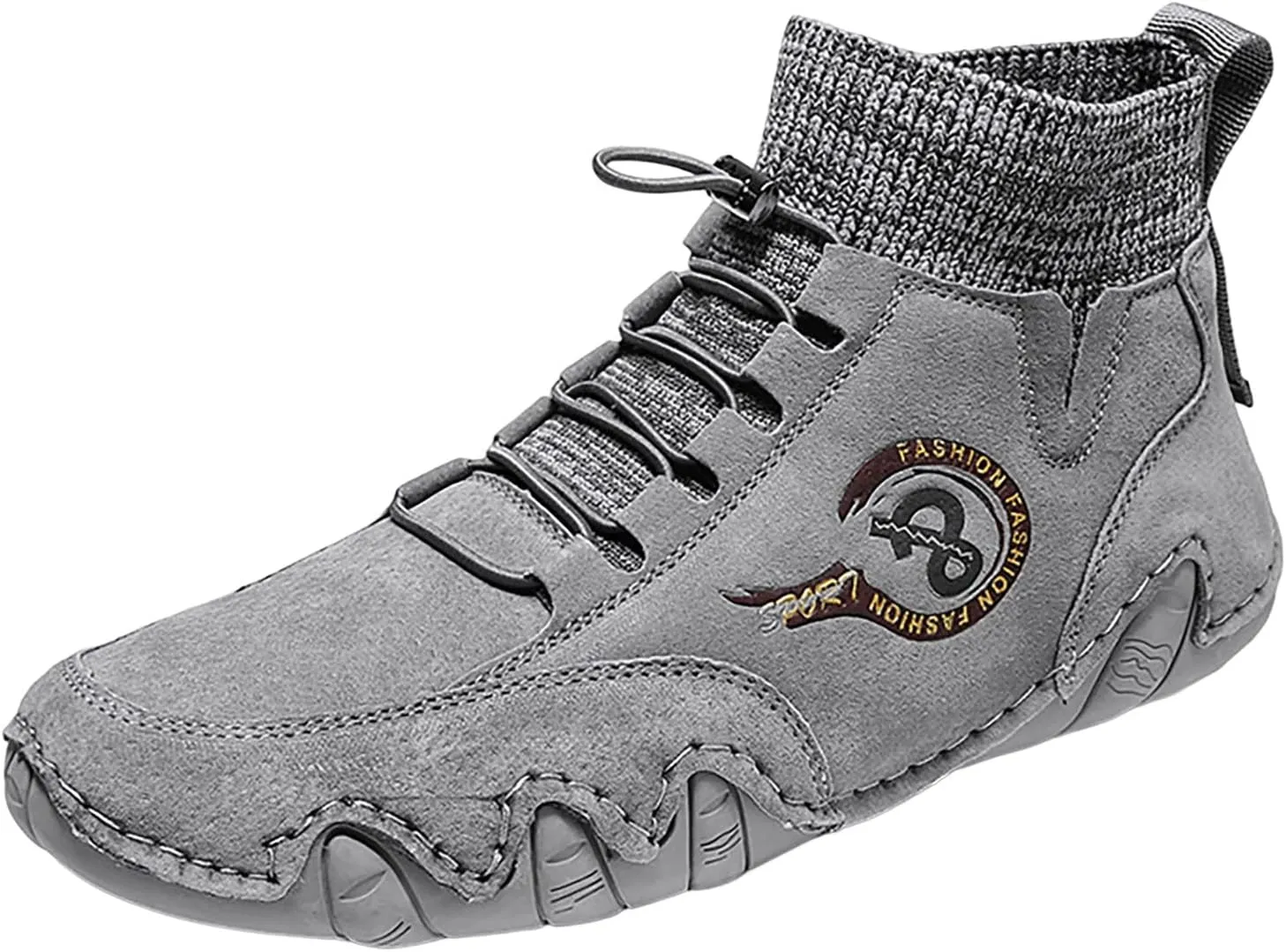 Casual Dress Shoes Men's Casual Shoes Korean Version High Top Round Toe Breathable Daily Dad's