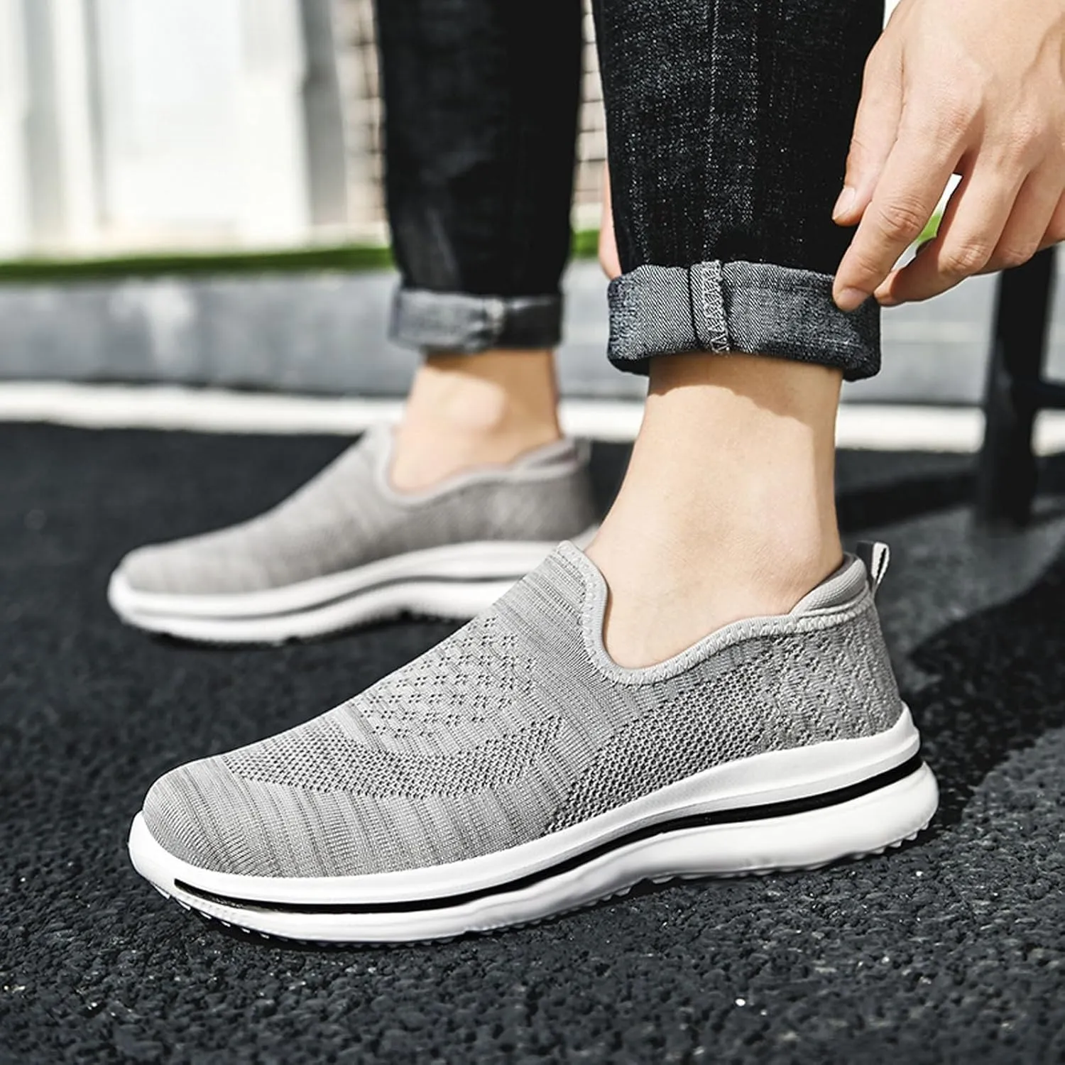 Casual Shoes Lace up Mens Large Size Loafers Outdoor Casual Running Shoes One Stirrup Loafers Sneakers
