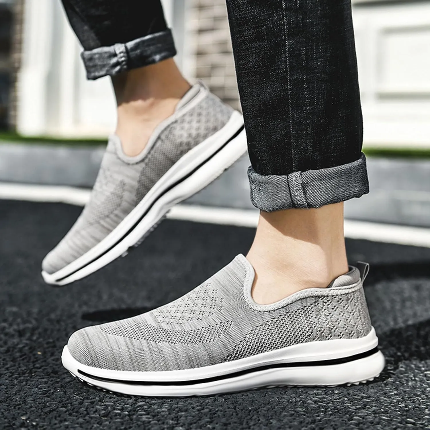 Casual Shoes Lace up Mens Large Size Loafers Outdoor Casual Running Shoes One Stirrup Loafers Sneakers