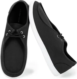 CHIN·MOON Men's Slip On Loafers Walking Driving Business Casual Shoes Lace Up Canvas Footwear