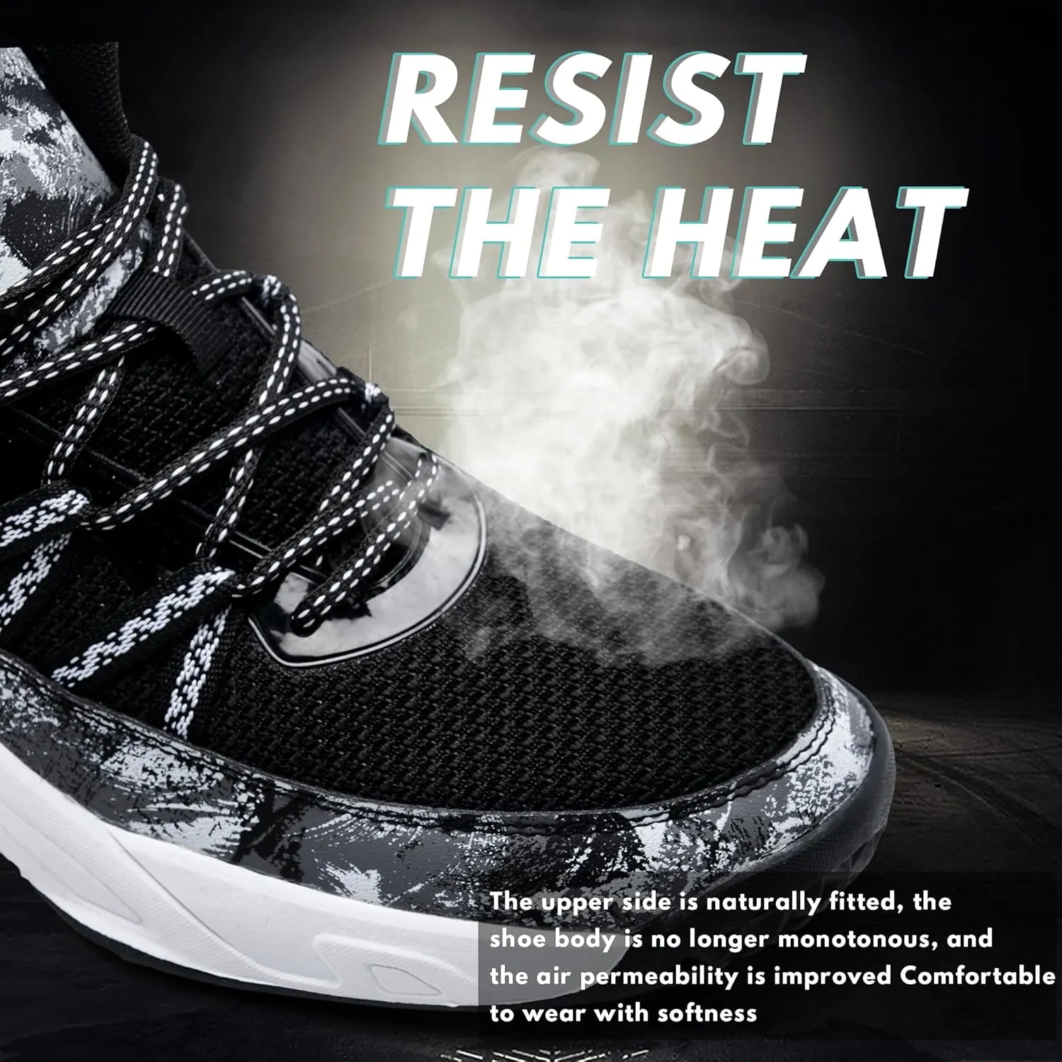 CJSPORX Men Women Basketball Shoes Breathable Non Slip Outdoor Fashion Sneakers