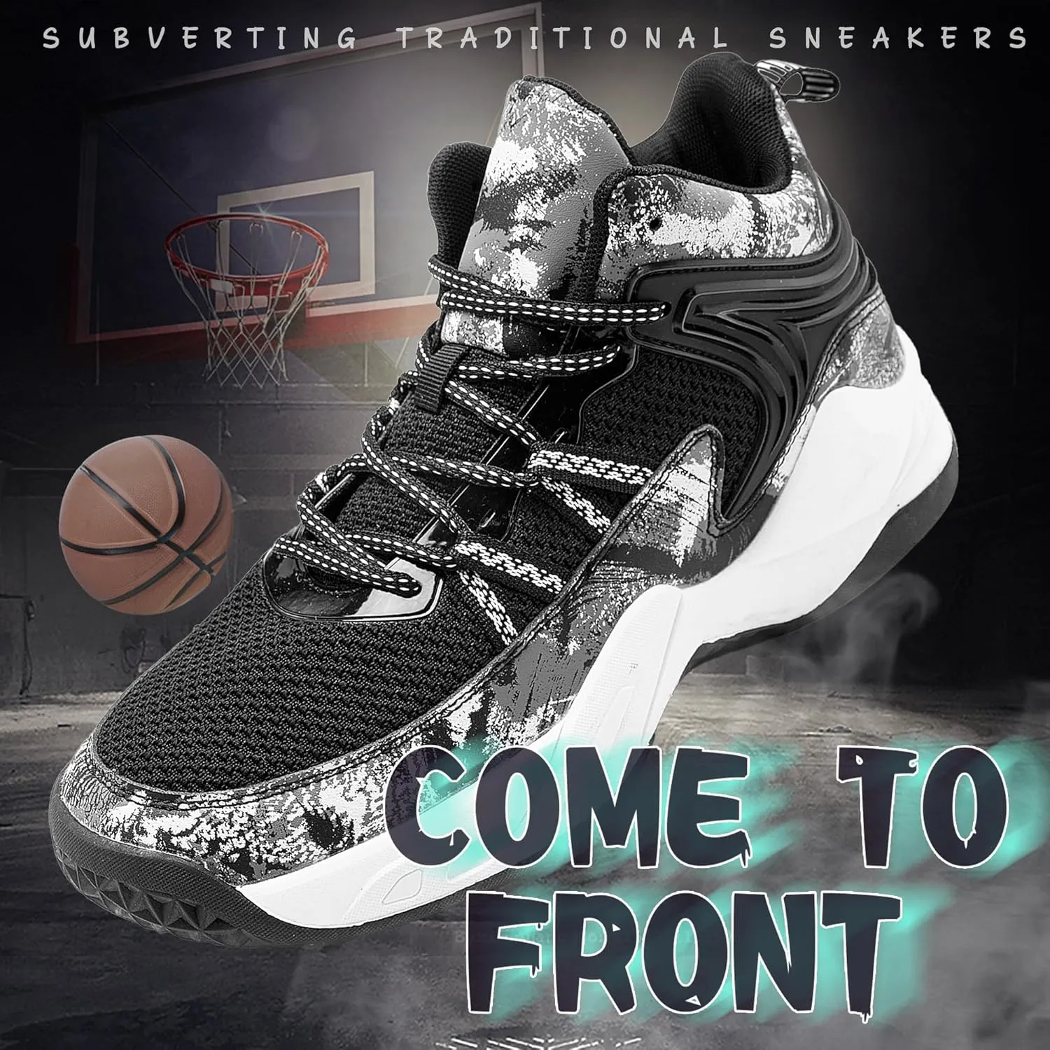 CJSPORX Men Women Basketball Shoes Breathable Non Slip Outdoor Fashion Sneakers