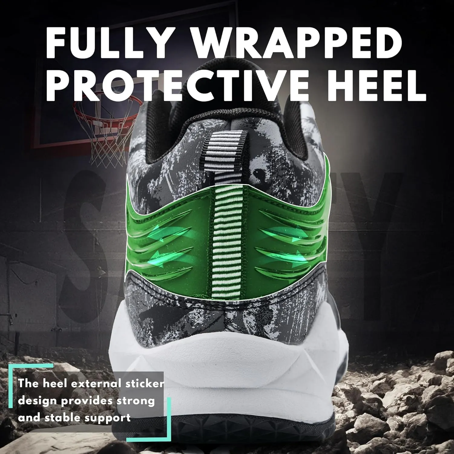 CJSPORX Men Women Basketball Shoes Breathable Non Slip Outdoor Fashion Sneakers