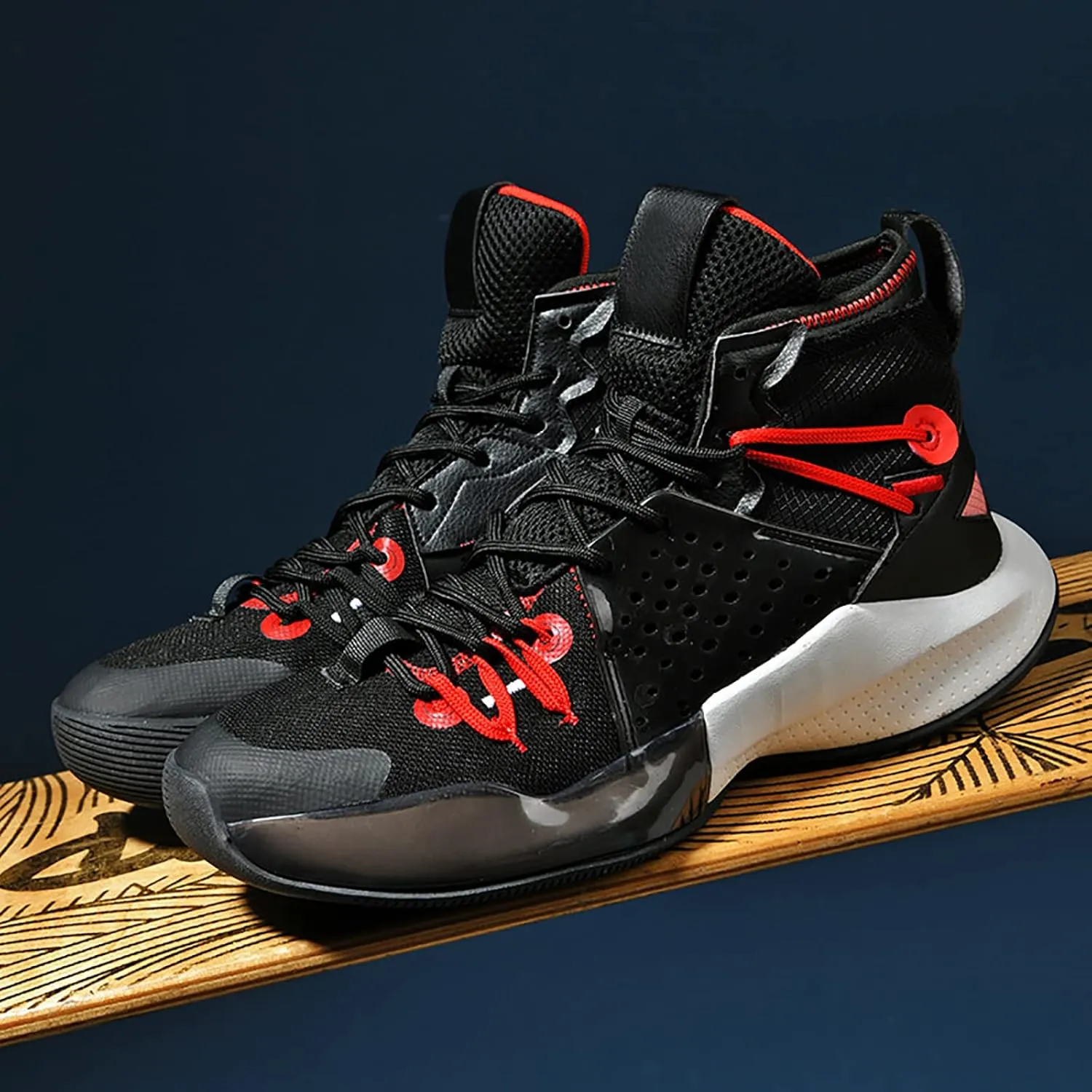CJSPORX Mens Basketball Shoes Fashion High Top Running Sneakers Lightweight Sport Shoes for Athletic