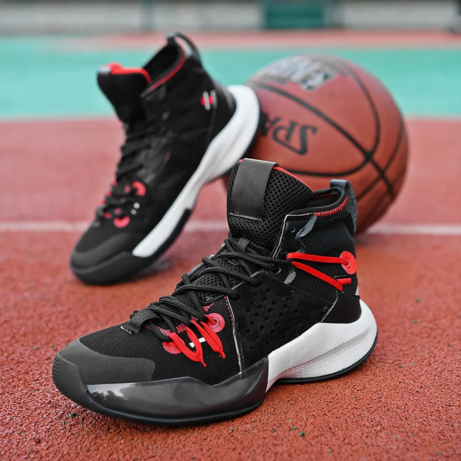 CJSPORX Mens Basketball Shoes Fashion High Top Running Sneakers Lightweight Sport Shoes for Athletic
