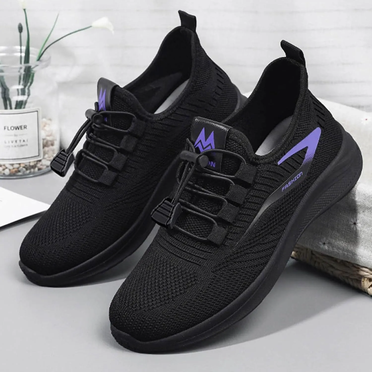 Comfort Lightweight Breathable Sneakers for Women Breathable Mesh Slip on Walking Shoes Comfort Diabetic Shoe
