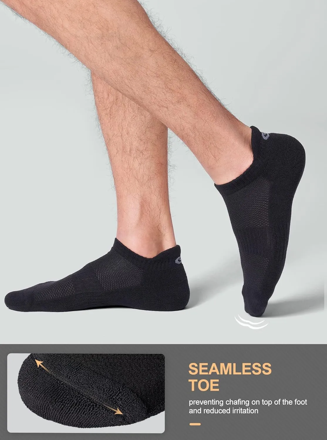 CS CELERSPORT 6 Pairs Ankle Athletic Running Socks Low Cut Sports Tab Socks for Men and Women