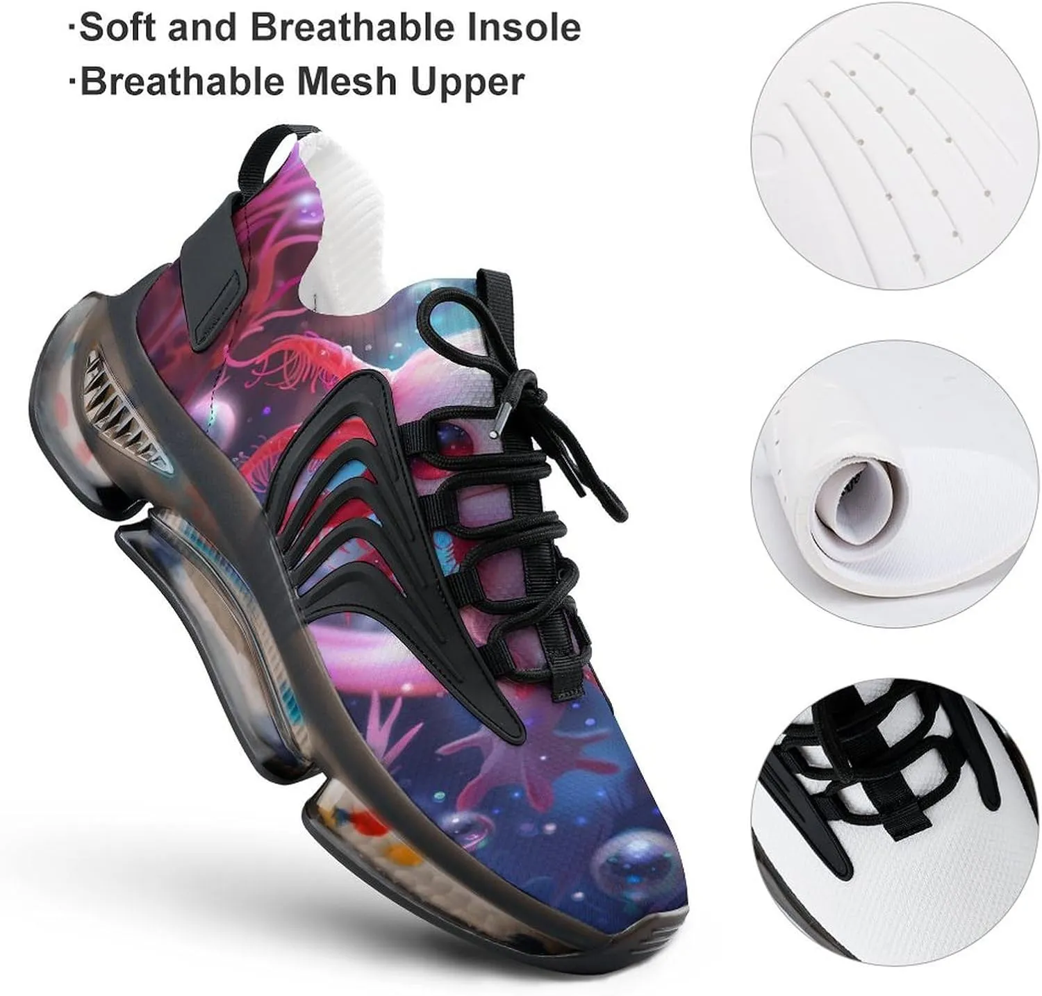 Cute Axolotl Under Sea Men's Running Shoes Lightweight Walking Shoe Breathable Sneaker