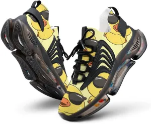 Cute Yellow Duck with Glasses Men's Running Shoes Lightweight Walking Shoe Breathable Sneaker