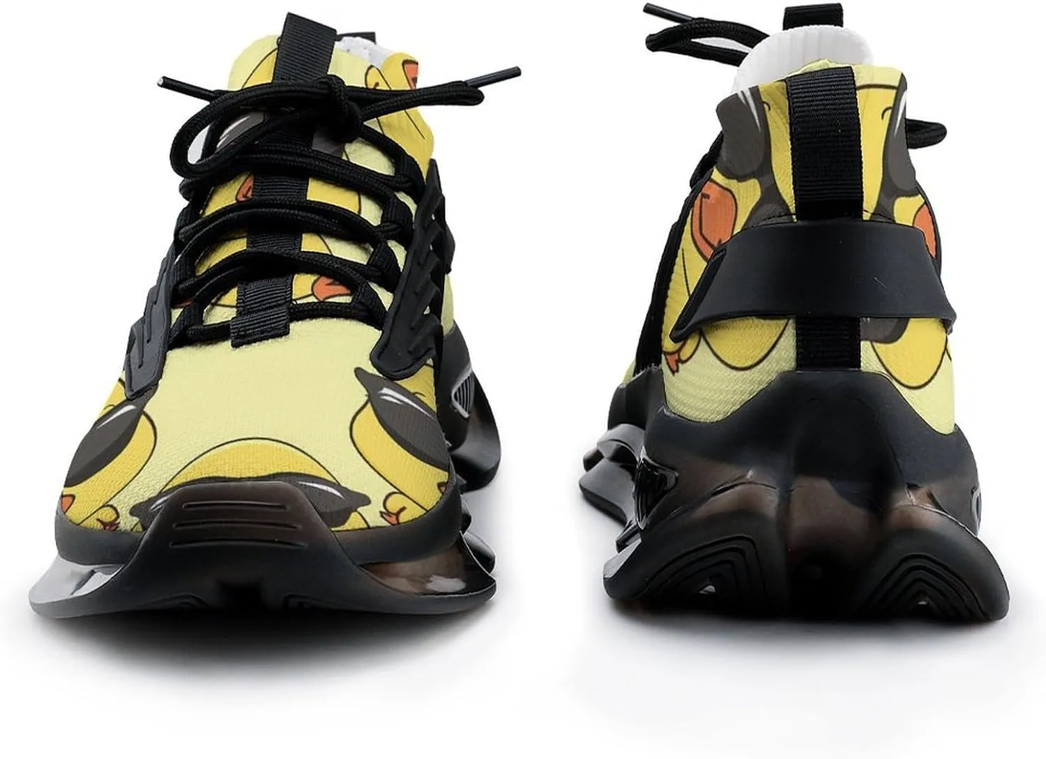 Cute Yellow Duck with Glasses Men's Running Shoes Lightweight Walking Shoe Breathable Sneaker