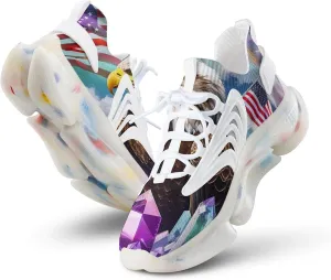 Diamond U.S.A Flag Eagle Men's Running Shoes Lightweight Walking Shoe Breathable Sneaker